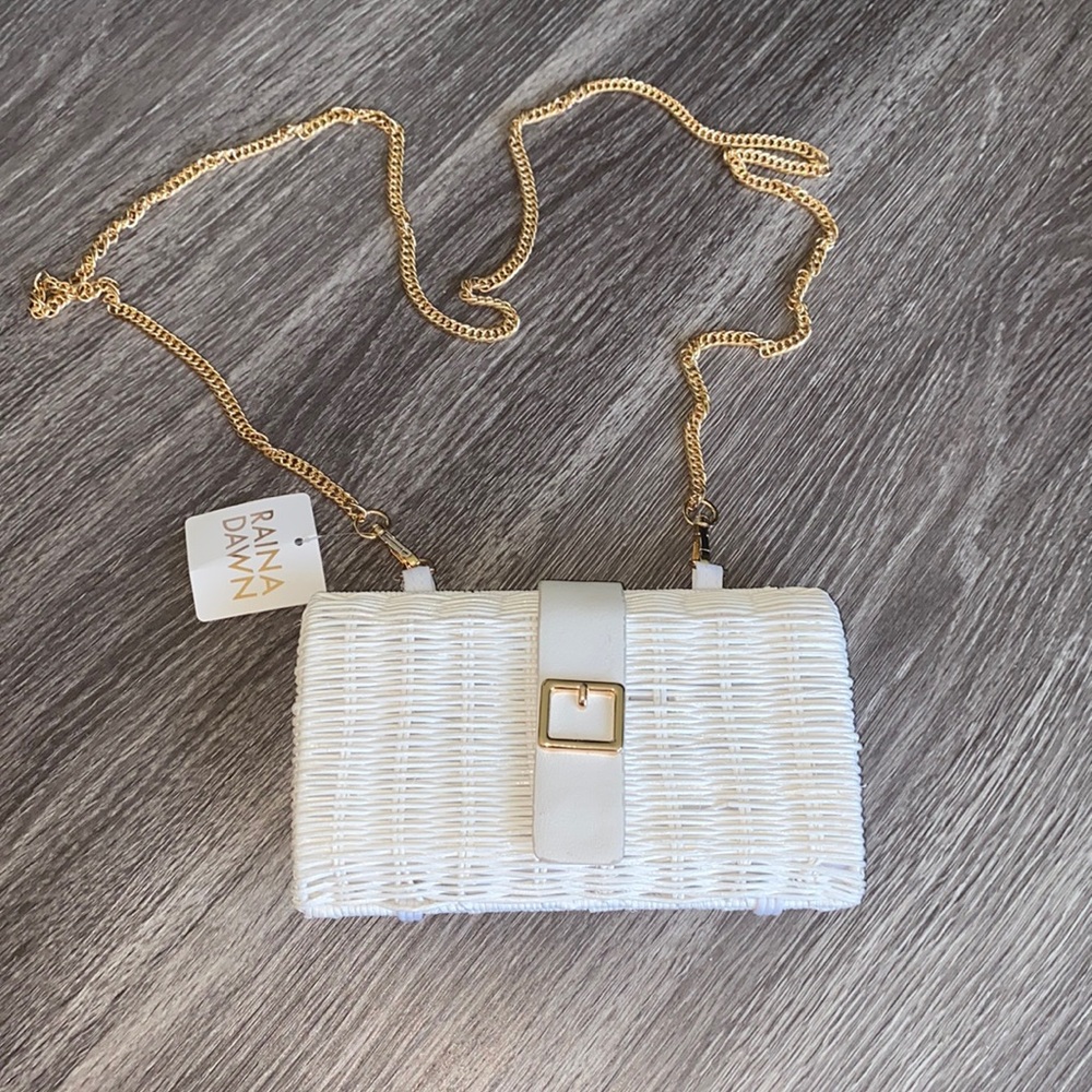 Urban Expressions white wicker 8x5 bag New